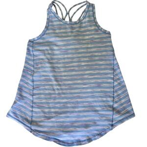Ivivva‎ Sleeveless Athletic Striped Top Cotton Blend Blue Girls 7
